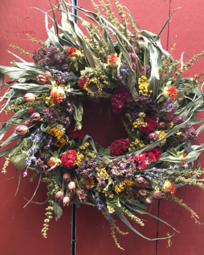 floral door wreath 